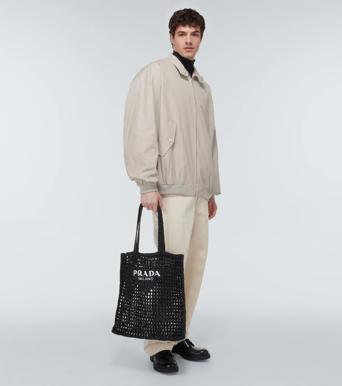 Prada - Logo crochet tote bag