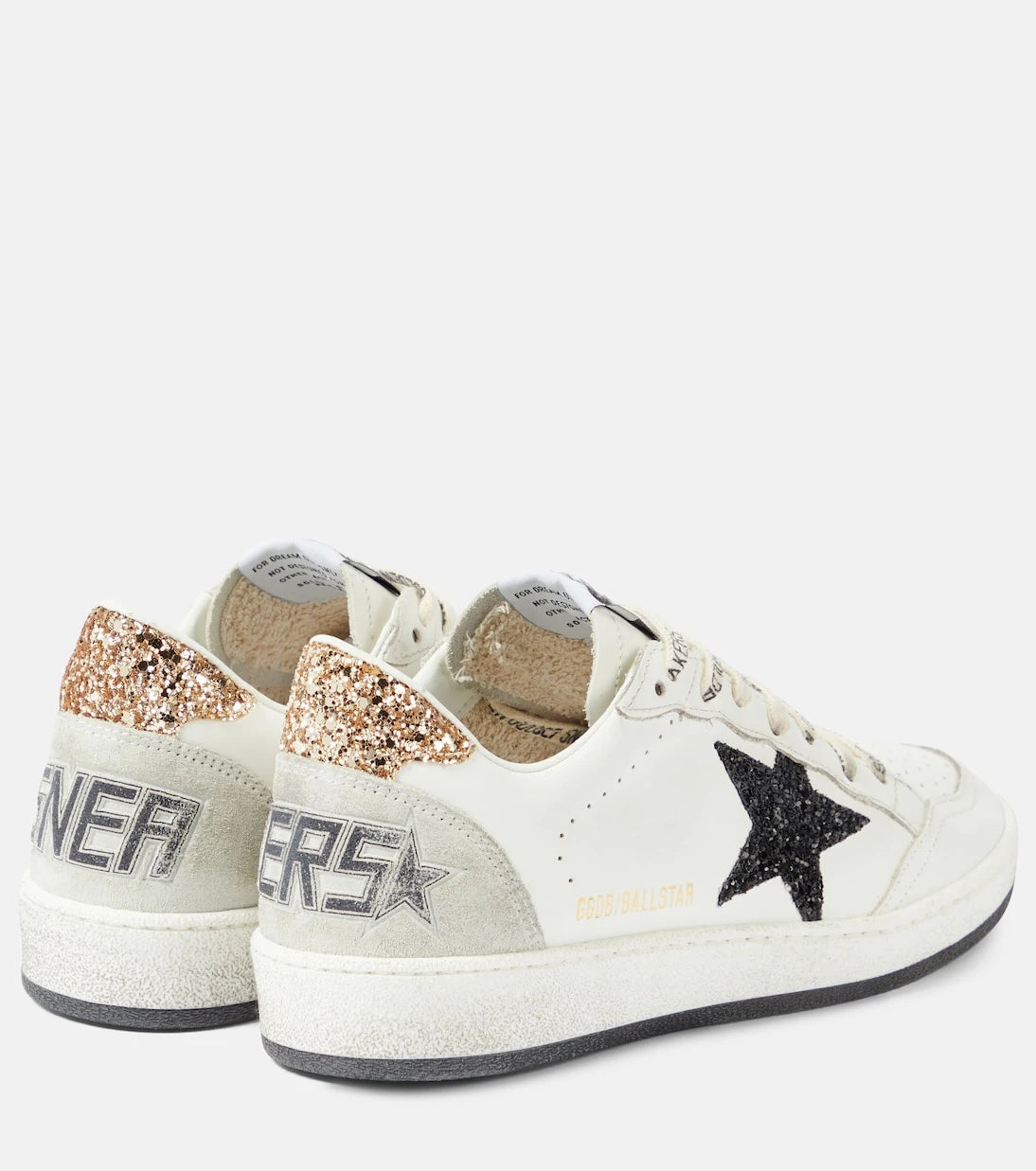 Golden Goose - حذاء سنيكرز Ball Star من الجلد اللامع