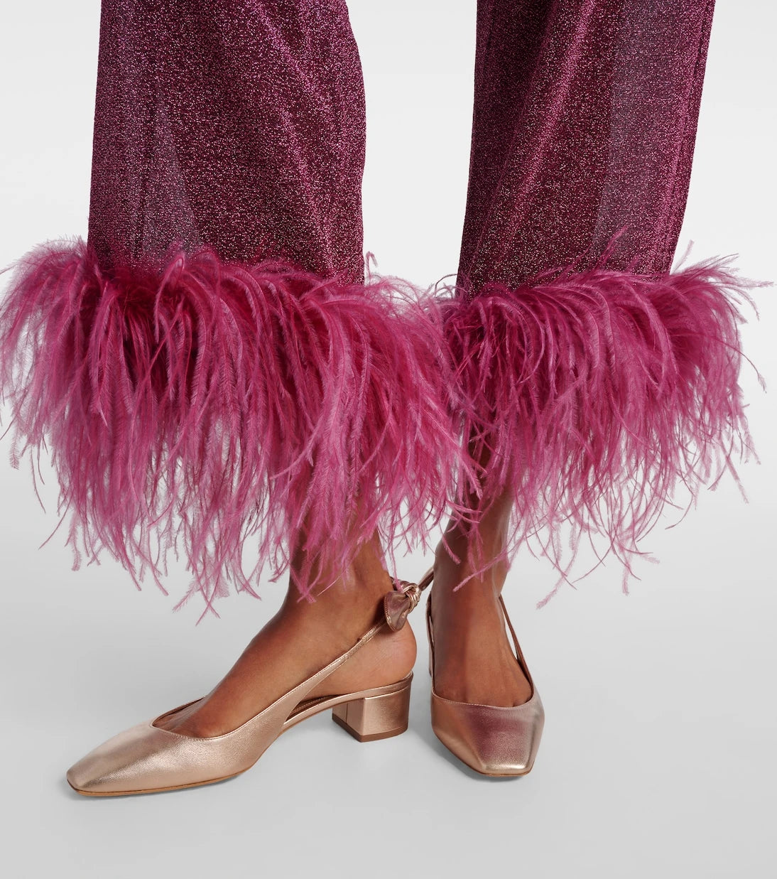 Aquazzura - Very Bow 35 metallic leather slingback pumps