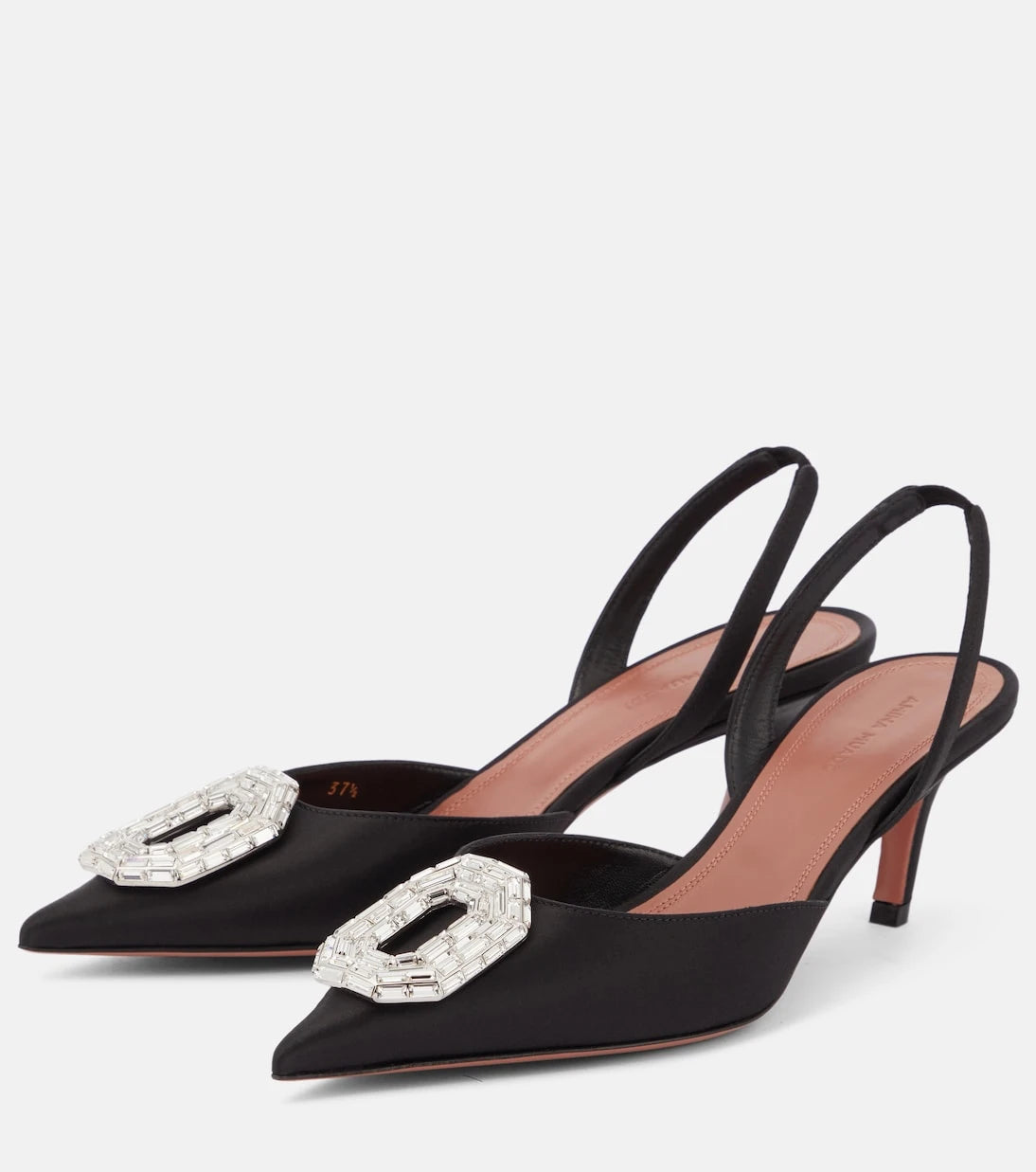 Amina Muaddi - Camelia satin slingback pumps