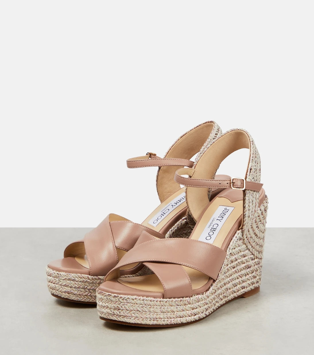 Jimmy Choo - Dellena 100 leather wedge sandals
