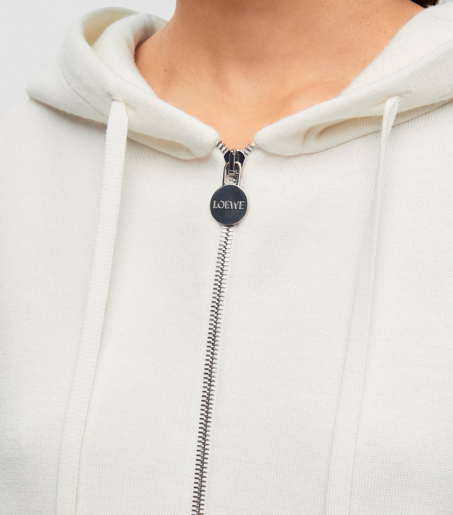 White Anagram Zip-Up Hoodie