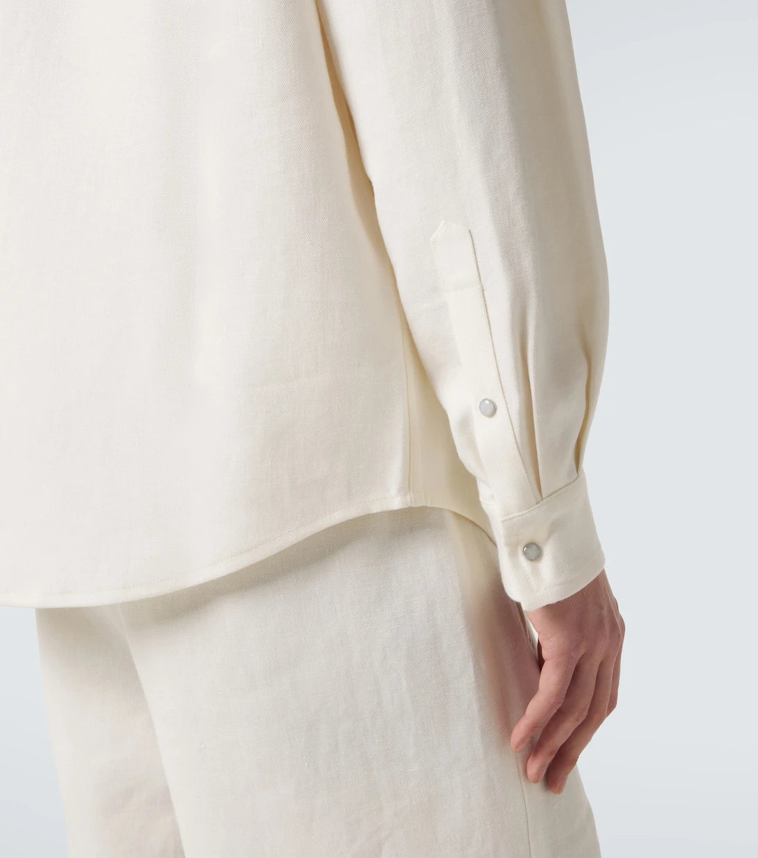 God's True Cashmere - Linen shirt with moonstone