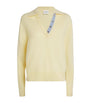 Claudie Pierlot Yellow Wool-Cashmere Polo Sweater