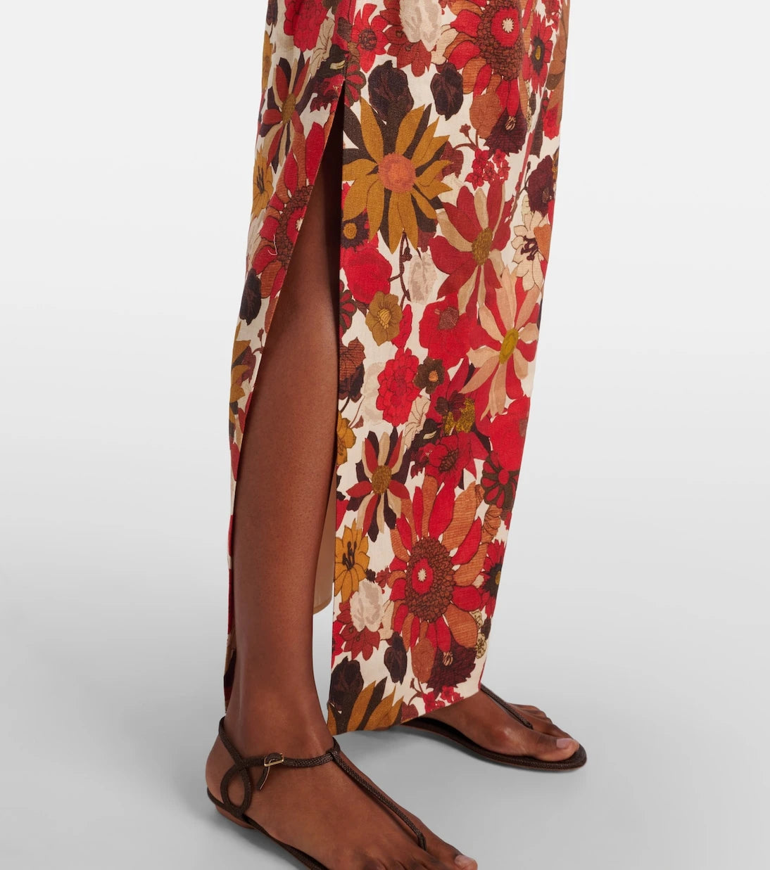 SIR - Belleto gathered linen maxi skirt