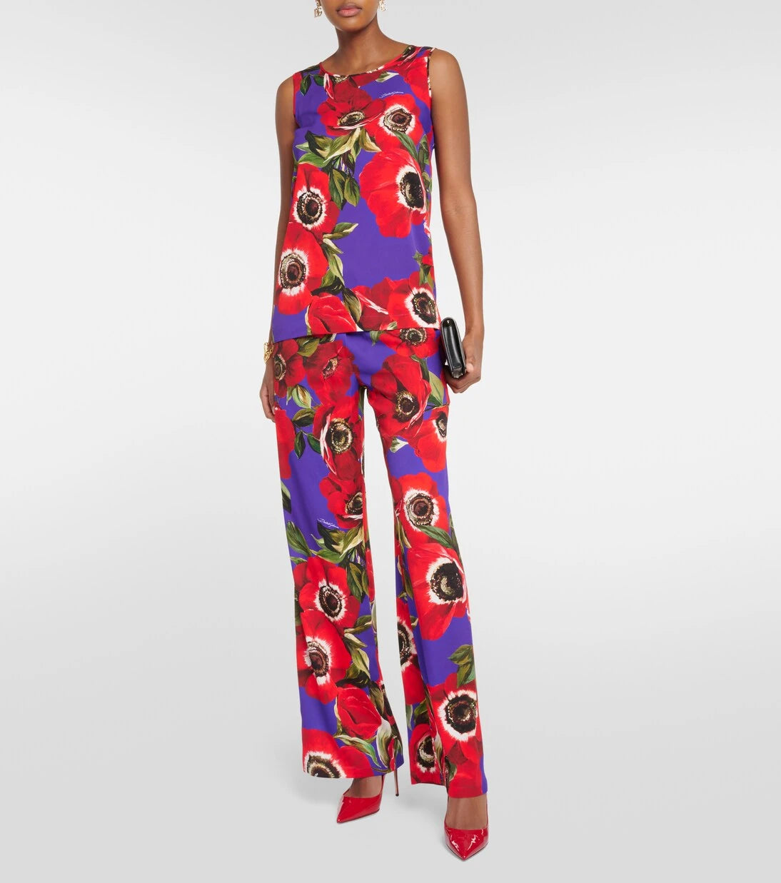 Dolce&Gabbana - Anemone silk-blend charmeuse top