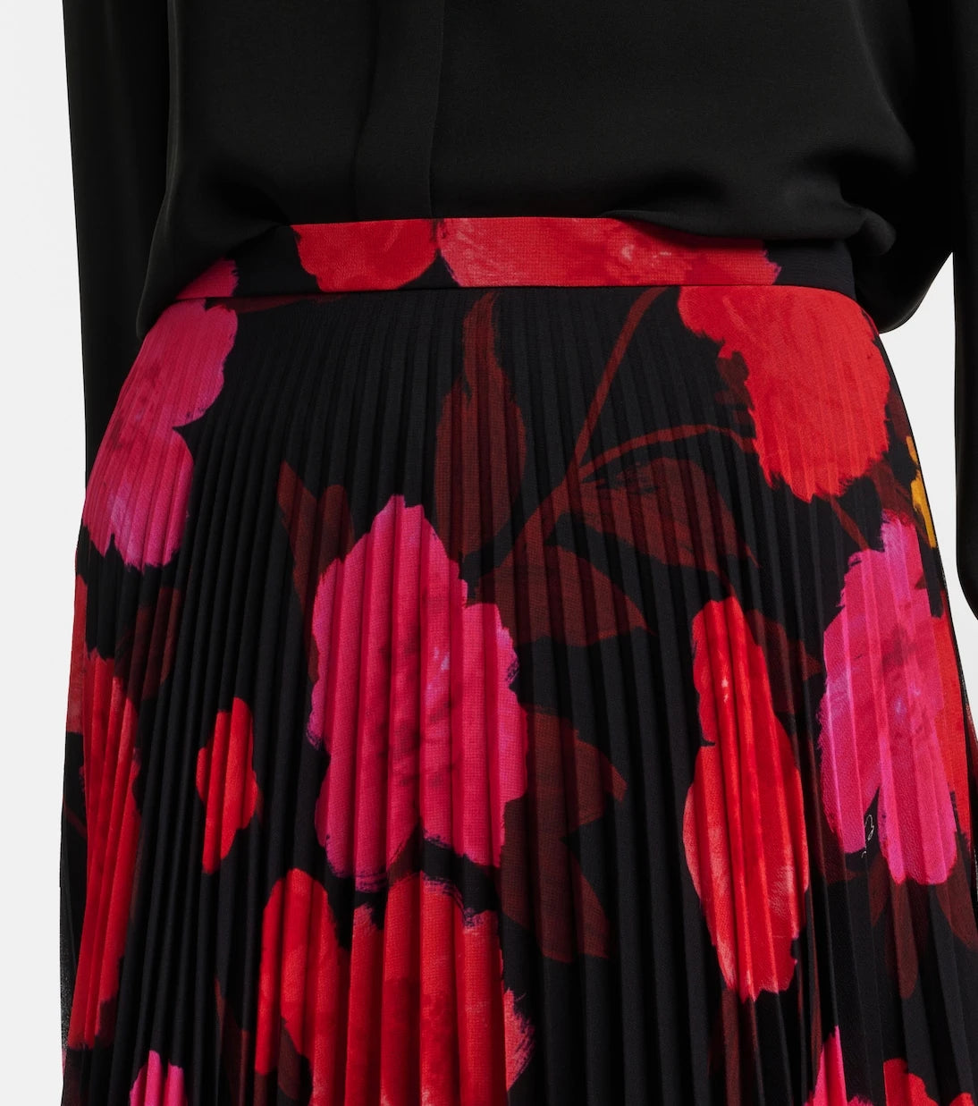 Erdem - Pleated floral midi skirt