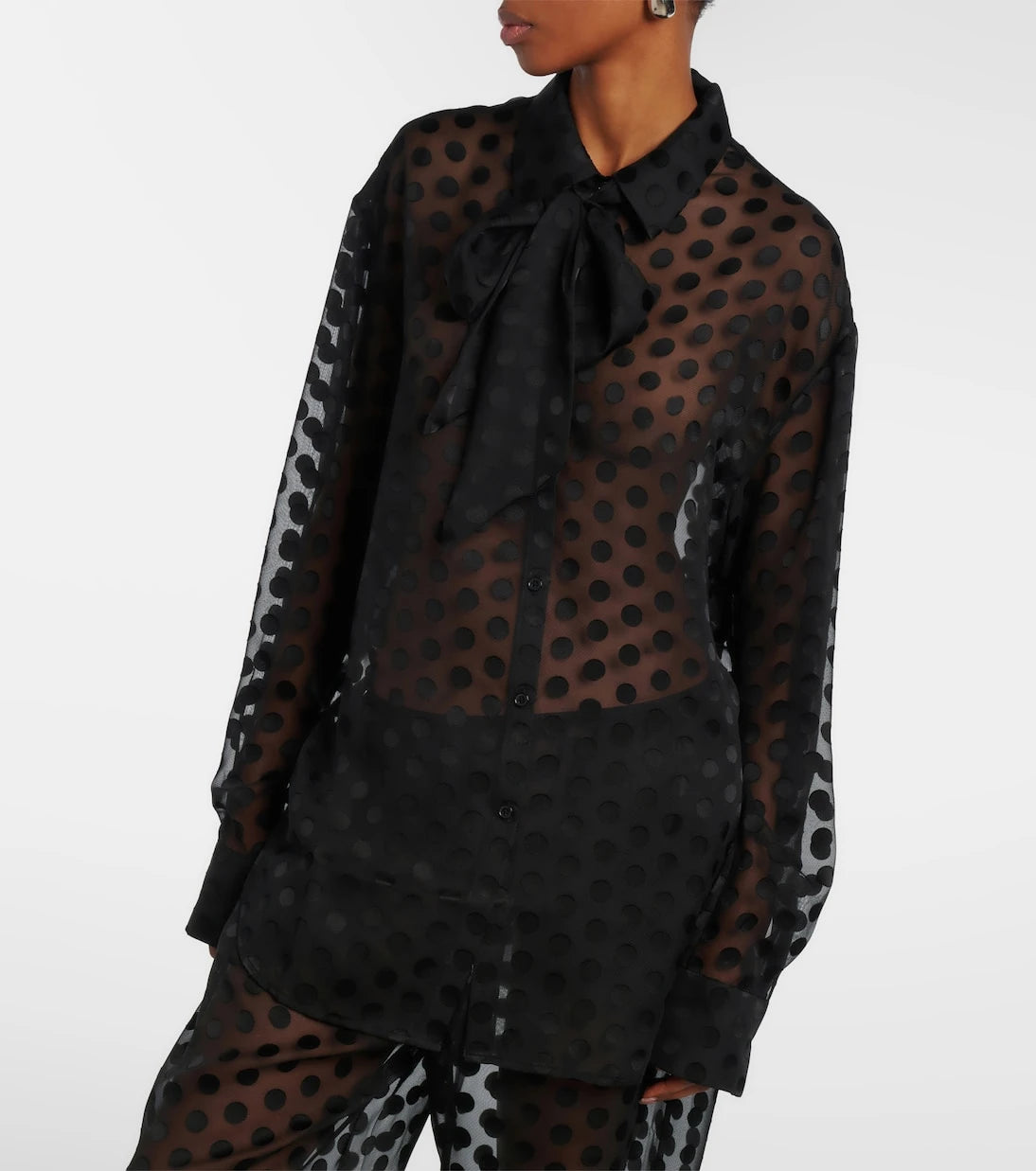 The Frankie Shop - Peri polka-dot sheer shirt