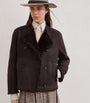 Shearling-Leather Reversible Pea Coat