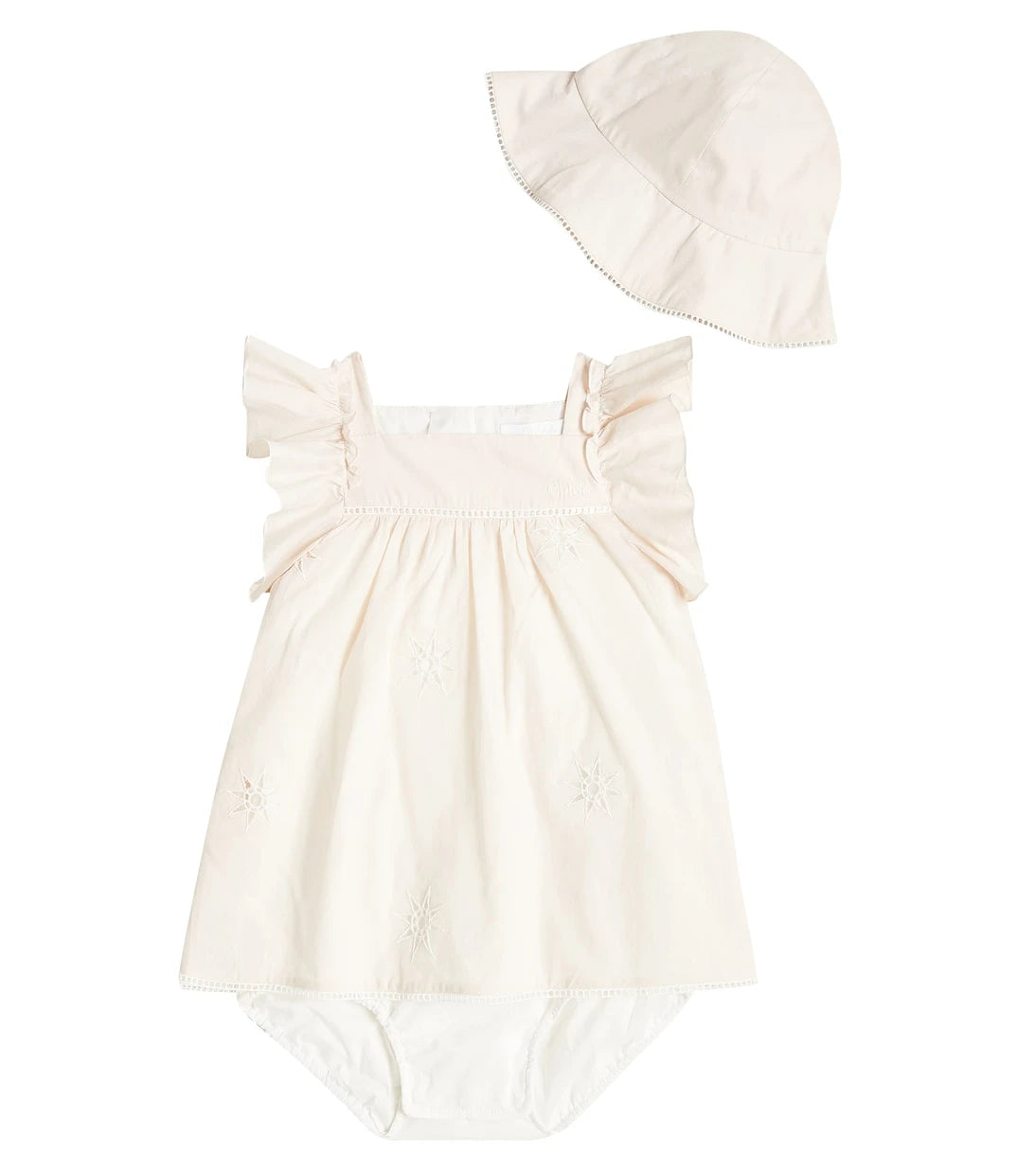 Chloé Kids - Baby cotton dress and hat set