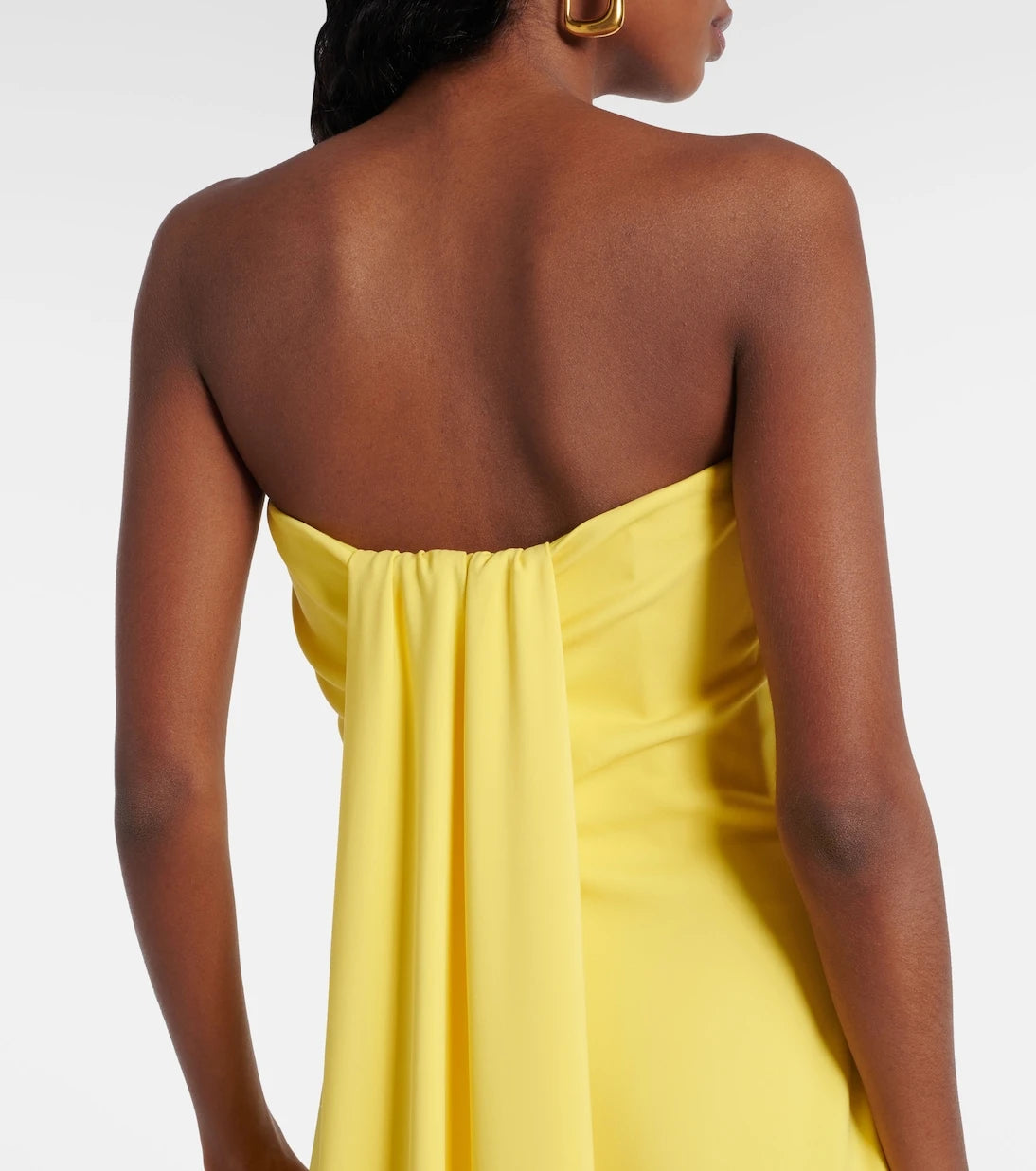 Jacquemus - Caped strapless bustier gown