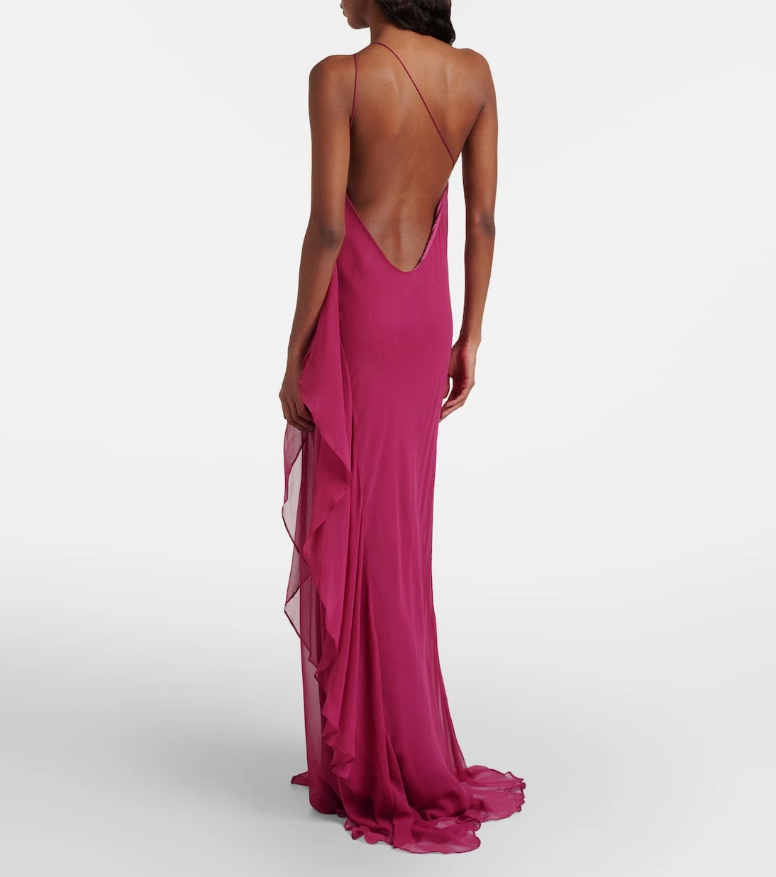 The Sei - One-shoulder ruffled silk gown