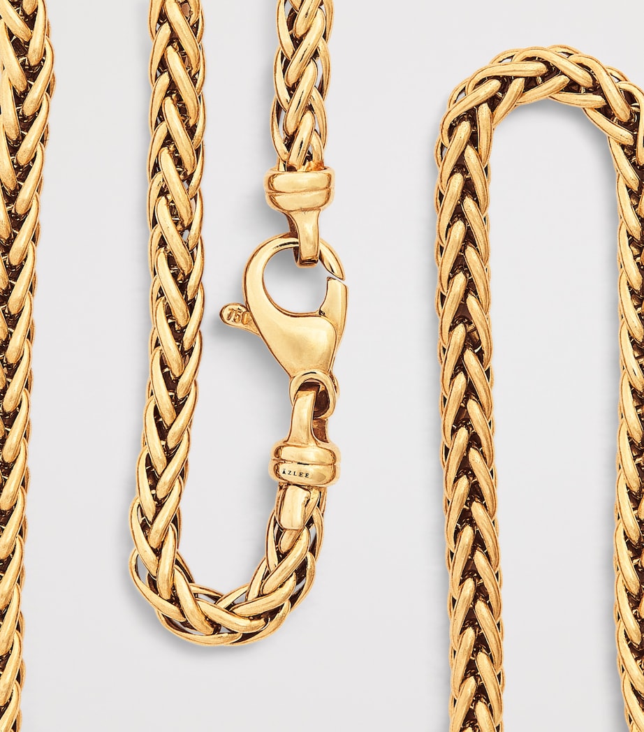 Small Yellow Gold Woven Chain Necklace