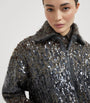 Mohair-Blend Sequin-Embellished Cardigan C9144