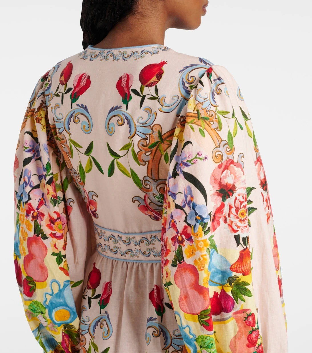 Farm Rio - Floral linen-blend maxi dress