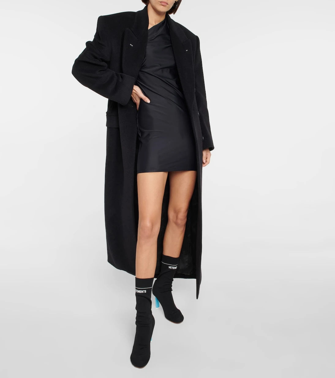 Vetements - Logo knit ankle boots