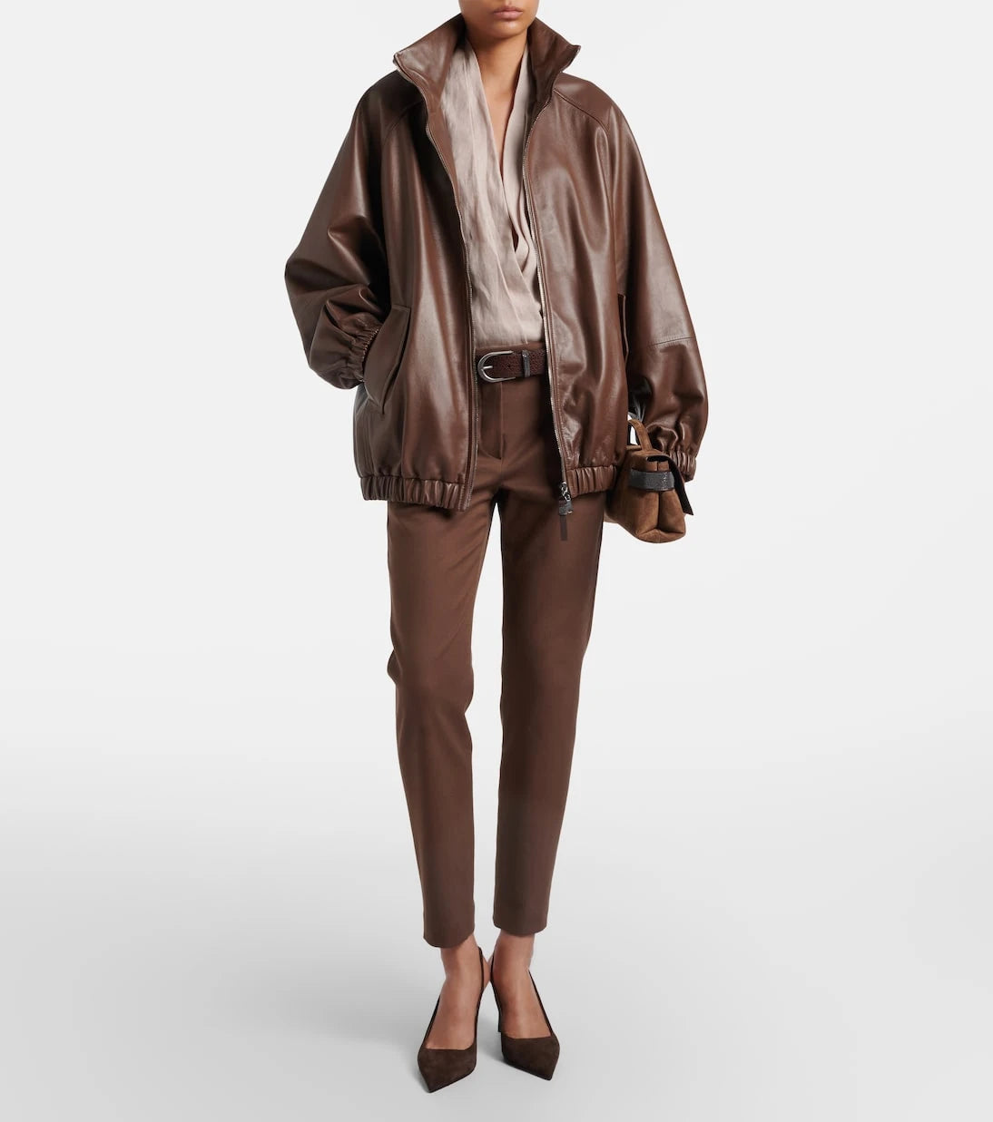 Brunello Cucinelli - Essence Small suede top-handle bag