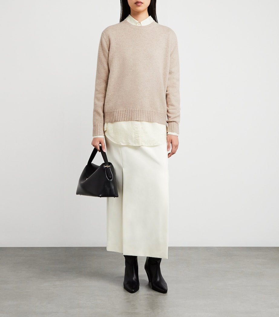 Beige Cashmere Knit Sweater