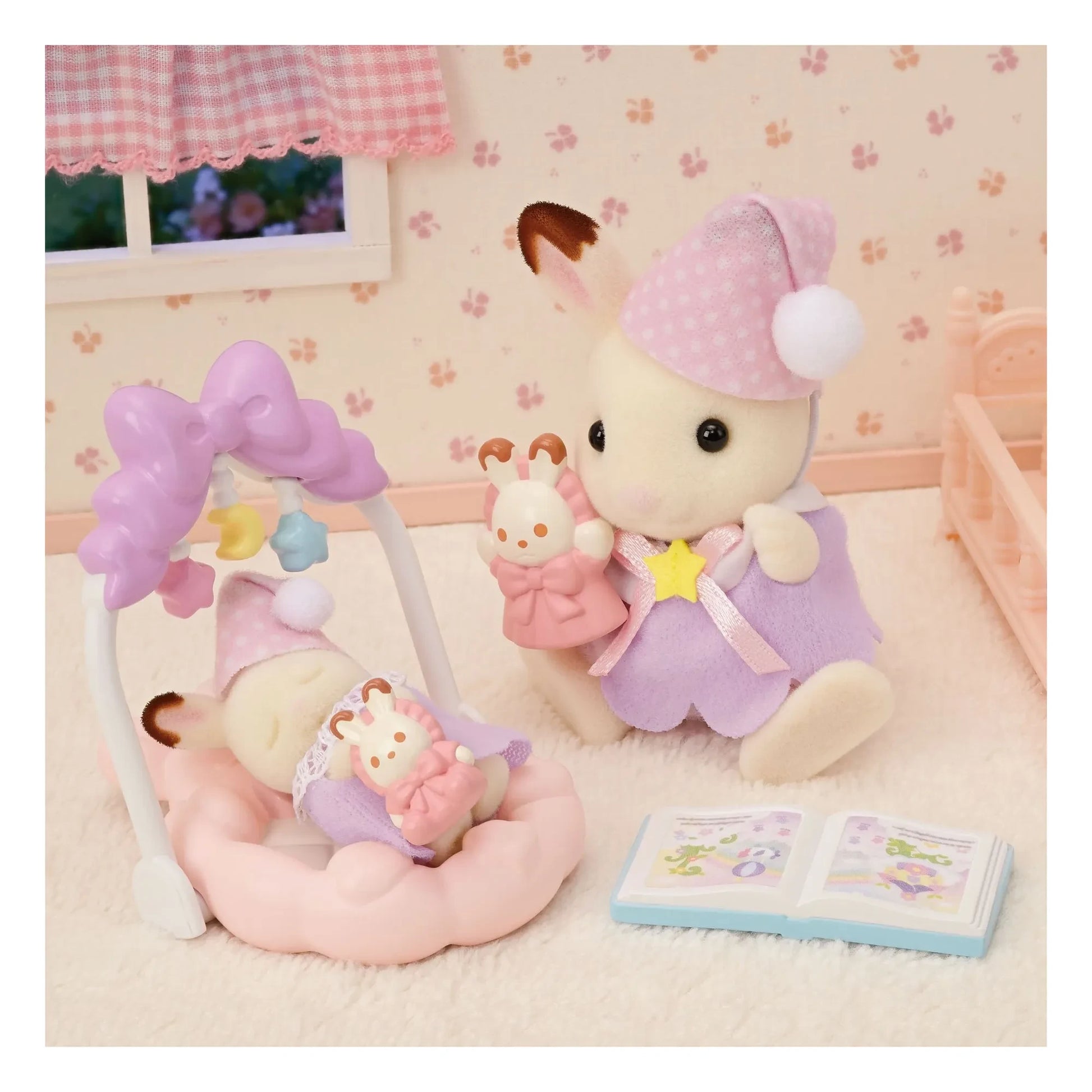 Sylvanian Families - Lapin Chocolat sisters' bedtime