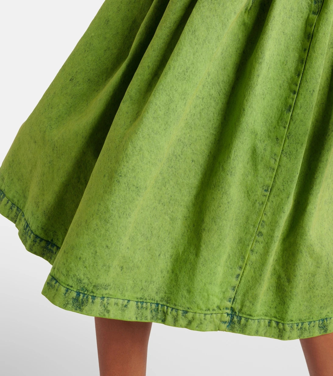 Marni - Pleated denim midi skirt