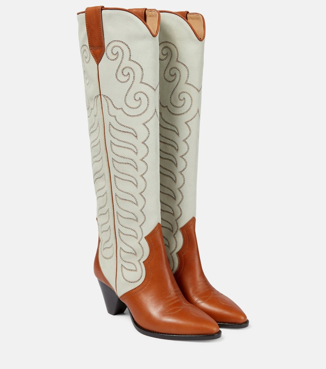 Isabel Marant - Liela leather and suede cowboy boots