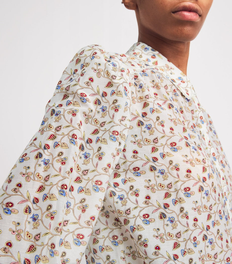 ME+EM Multi Cotton-Silk Cottage Garden Blouse