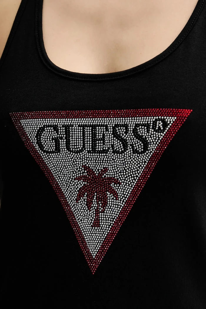 Памучна плажна рокля Guess