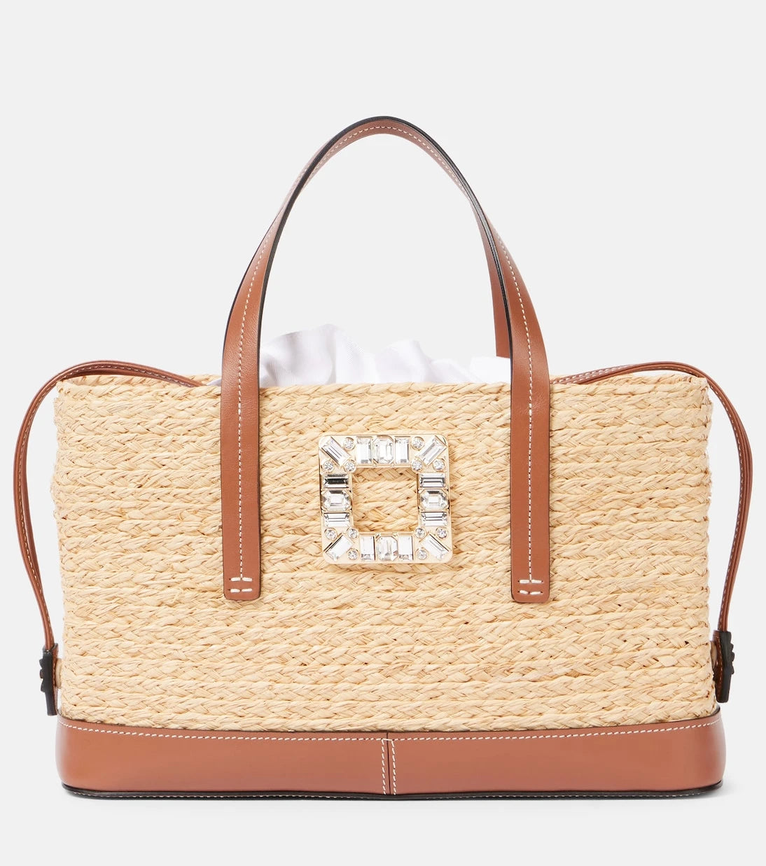 Roger Vivier - حقيبة توت "فيف سكيت" صغيرة من الرافيا