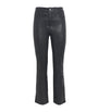 PAIGE Black Leather High-Rise Cindy Trousers