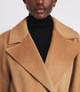 Maje Brown Wool-Blend Double-Faced Coat