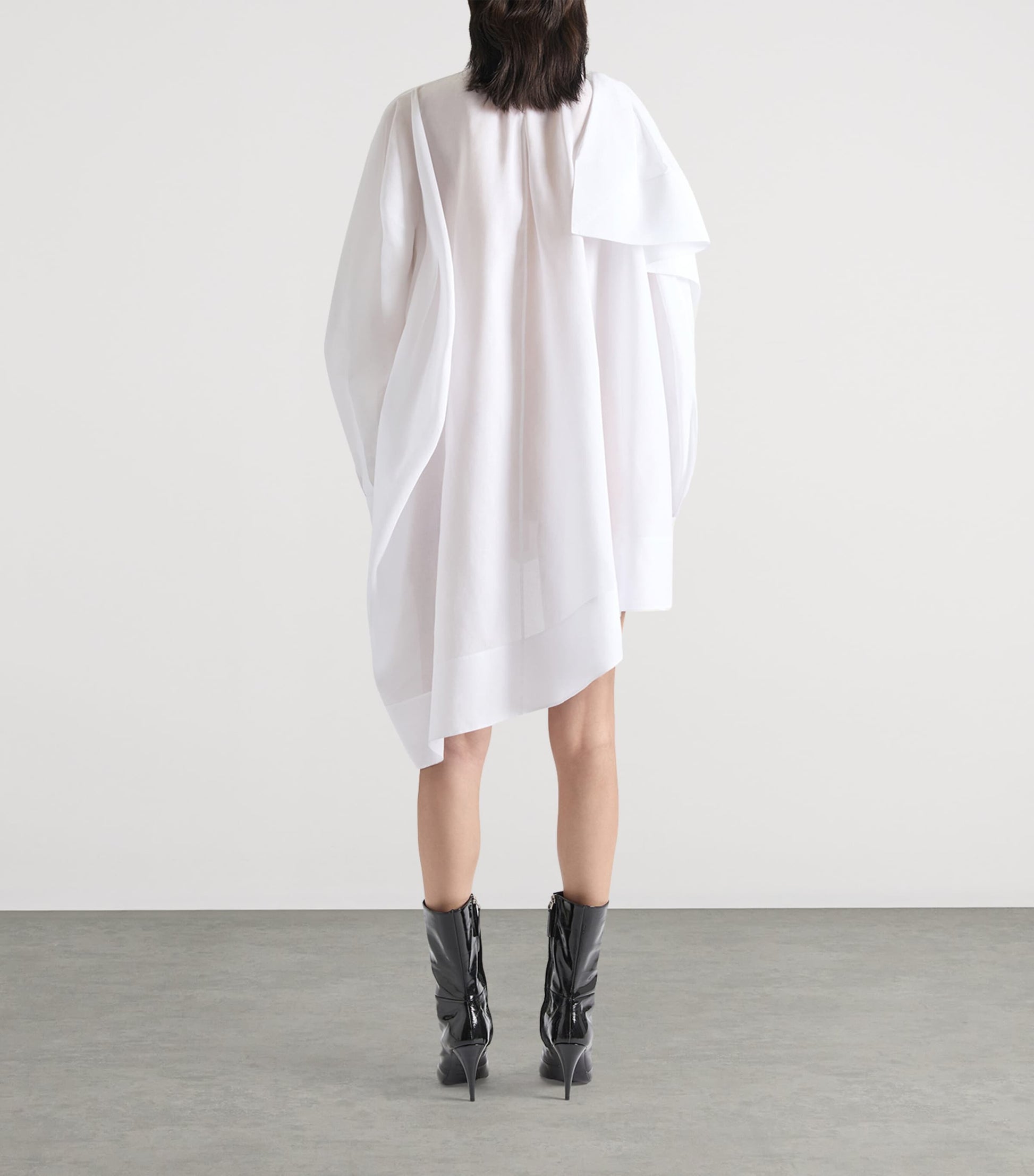 Givenchy White Cotton Asymmetric Mini Shirt Dress