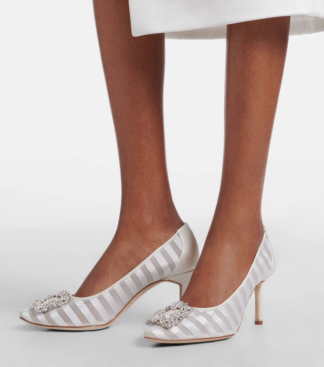 Manolo Blahnik - Hangisi embellished organza pumps