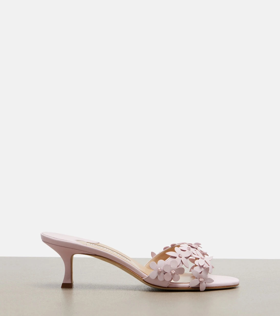 Manolo Blahnik - Anista floral-appliqué leather mules
