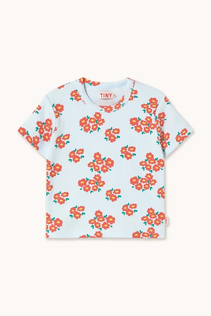 Детска тениска Tinycottons BLOSSOMS RIB TEE