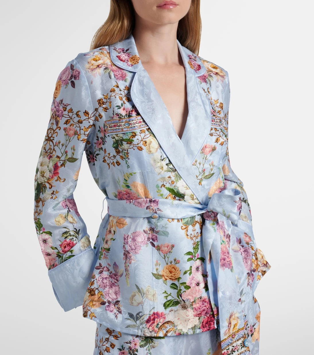 Camilla - Tiled In Time belted floral jacket
