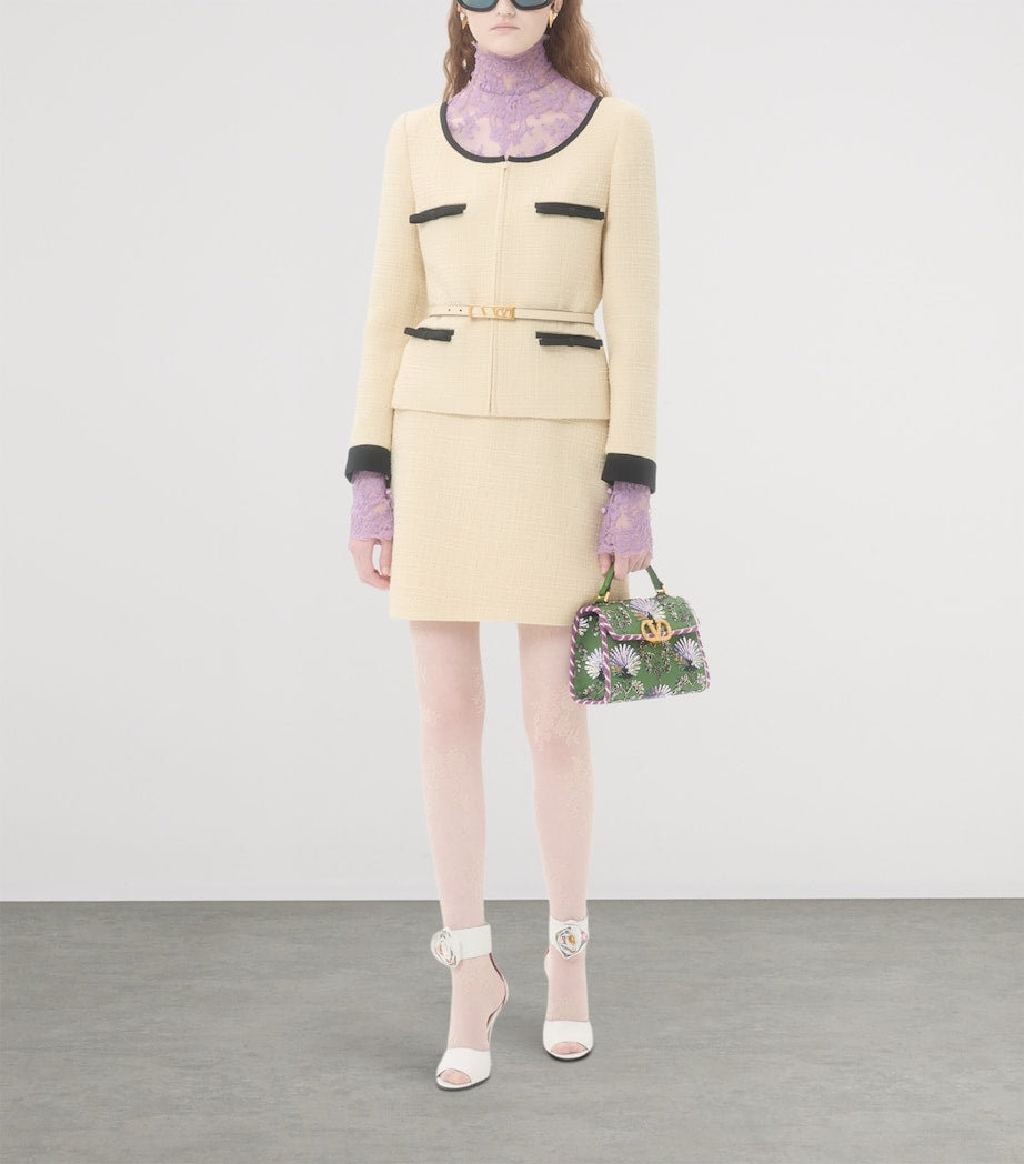 Valentino Garavani Green Mini Leather Embellished Top-Handle Bag