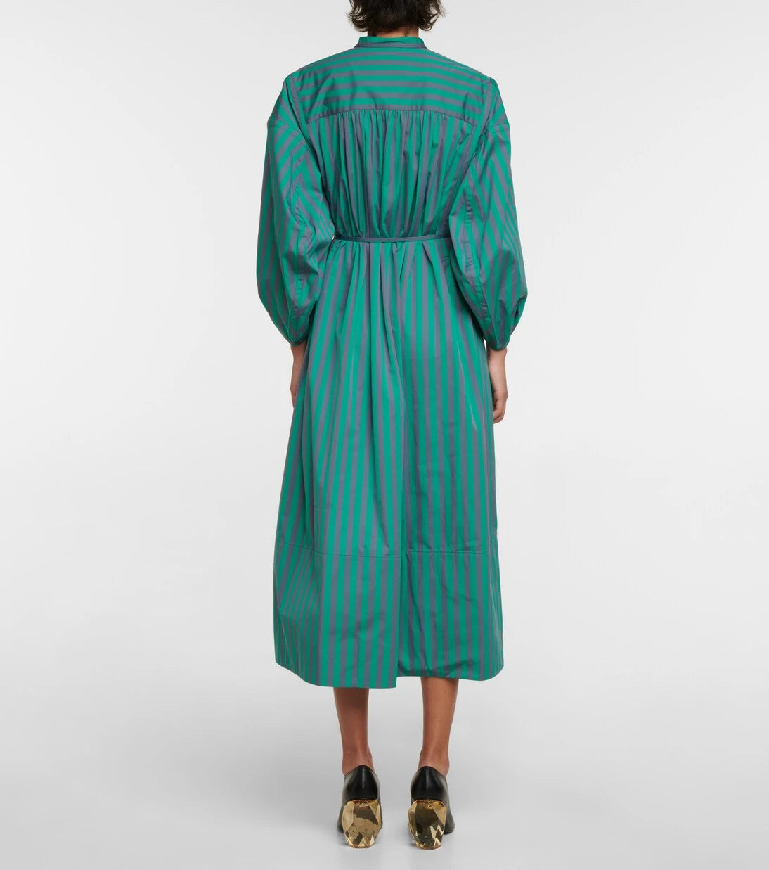 Jil Sander - Striped cotton midi shirt dress