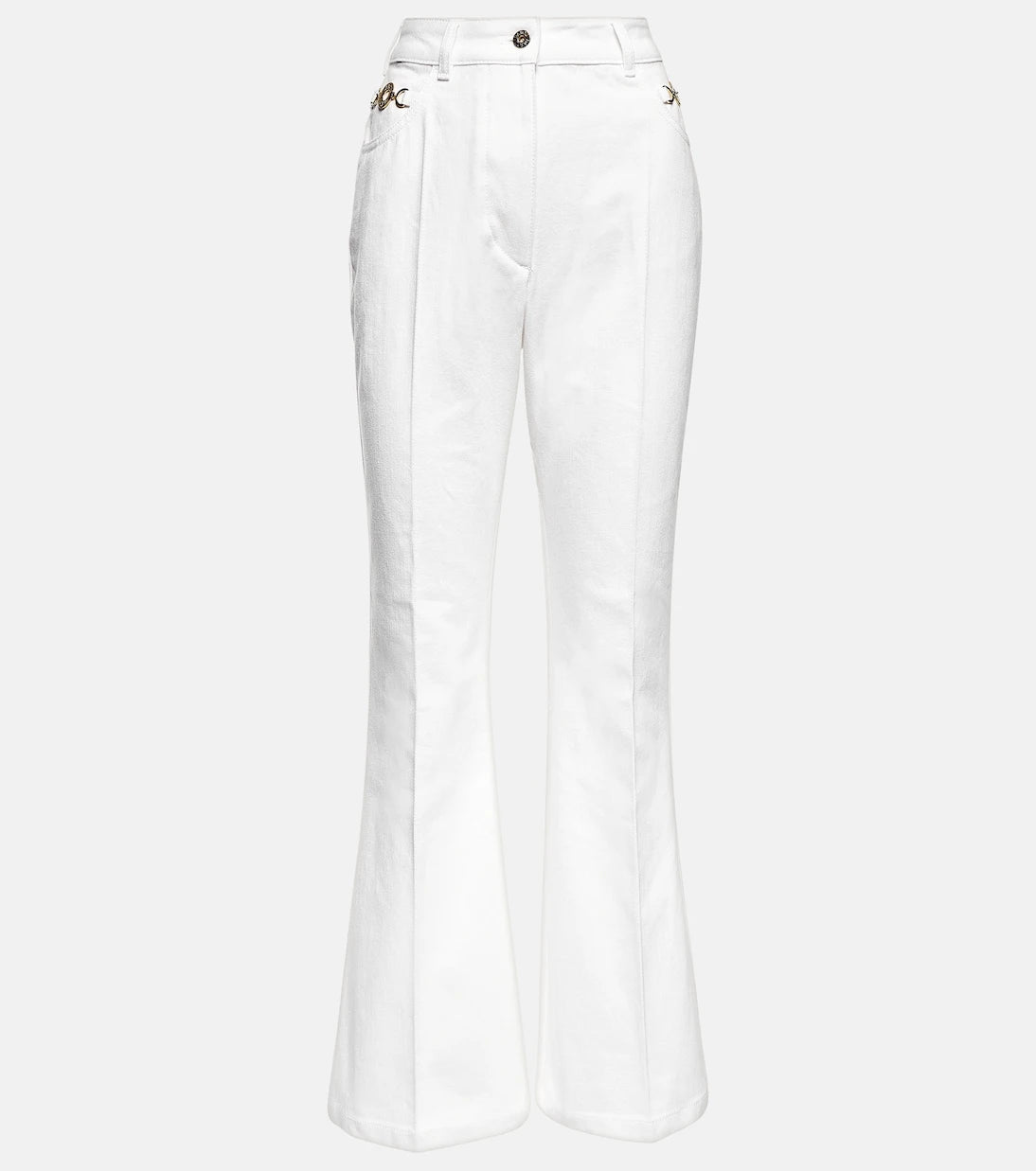 Patou - Embellished high-rise flared jeans