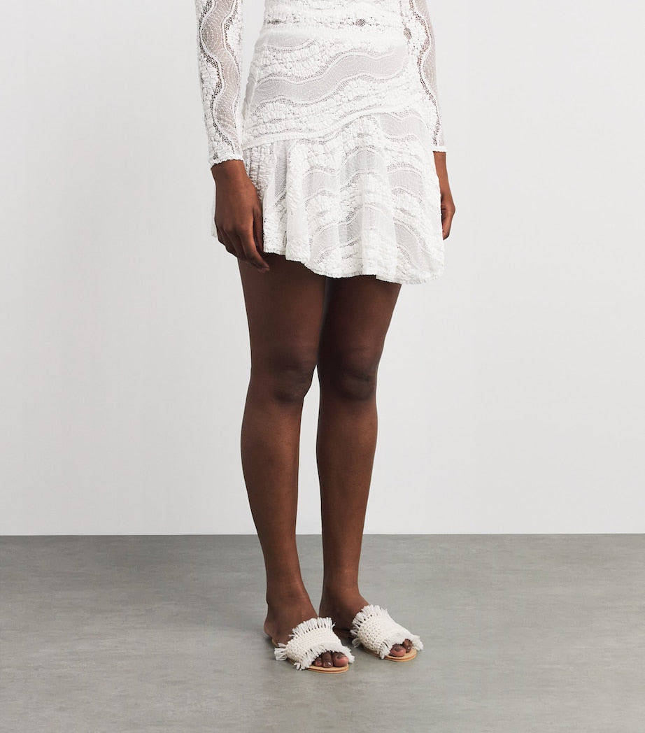 White Knitted Haze Mini Skirt