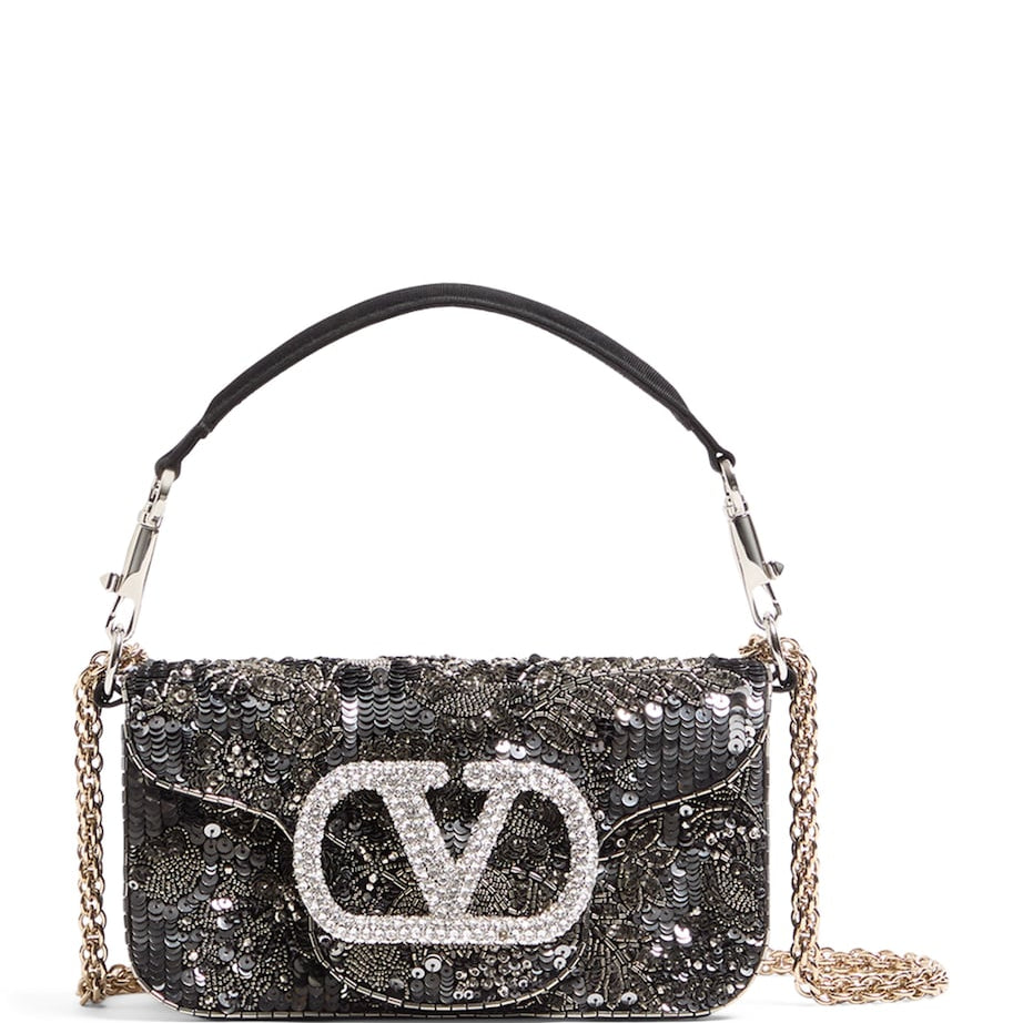 Valentino Garavani Small Embellished Locò Shoulder Bag