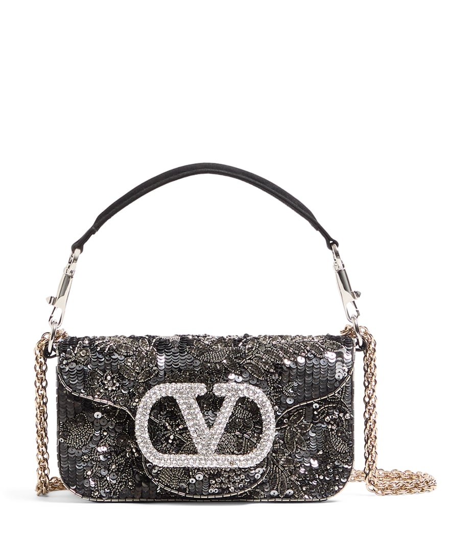 Valentino Garavani Small Embellished Locò Shoulder Bag