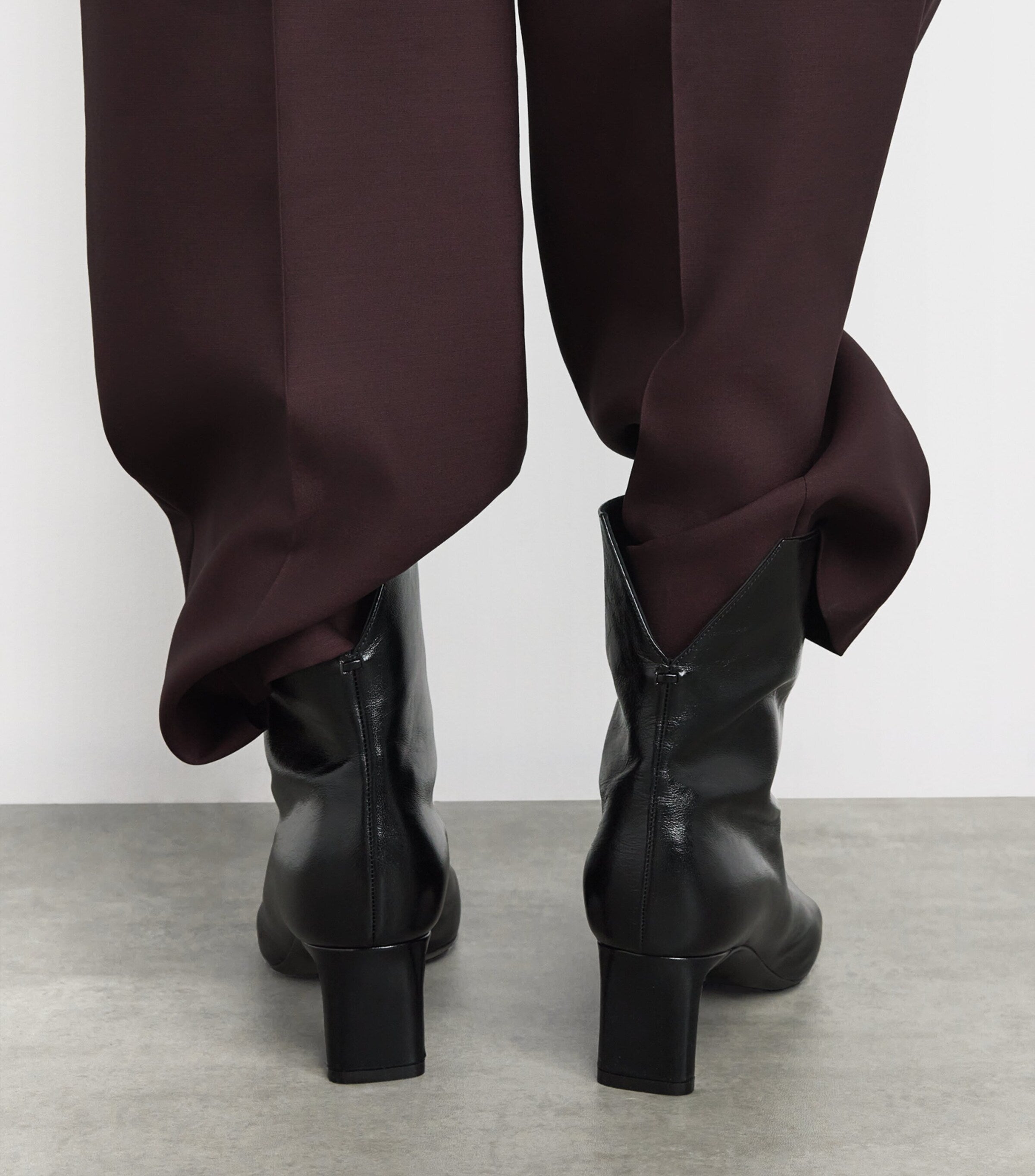 Black Leather Ona Ankle Boots 55