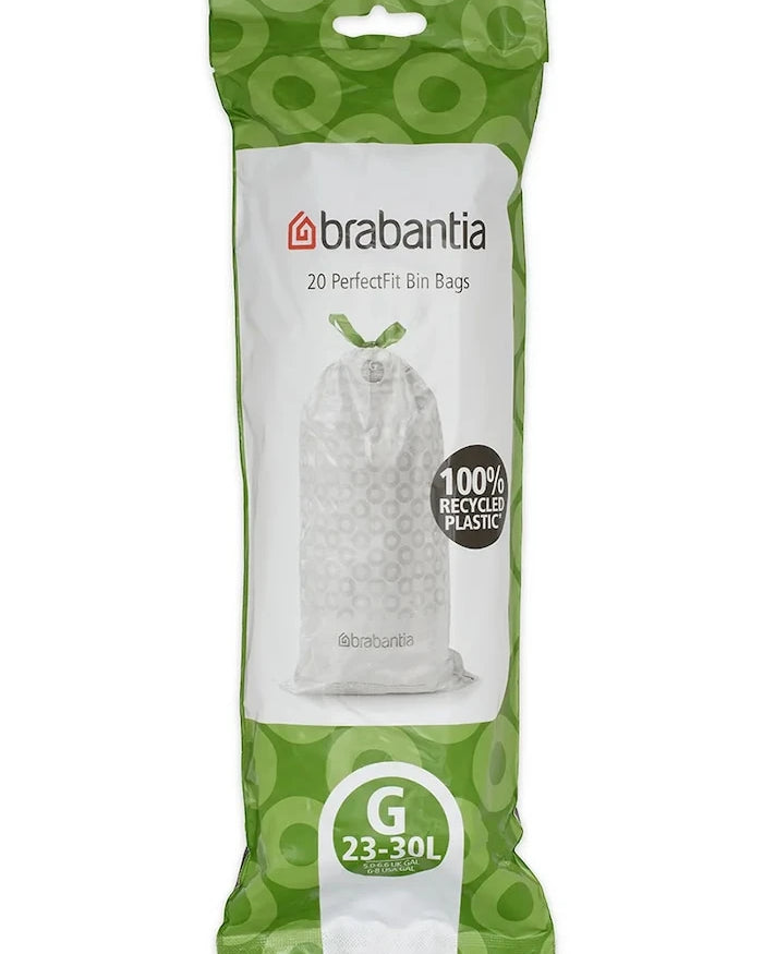 Brabantia PerfectFit Çöp Torbaları, G, 23-30 L, 6 x 20 adet