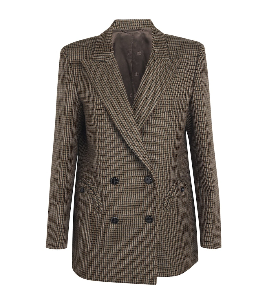 Blazé Milano Brown Virgin Wool Everynight Double-Breasted Blazer