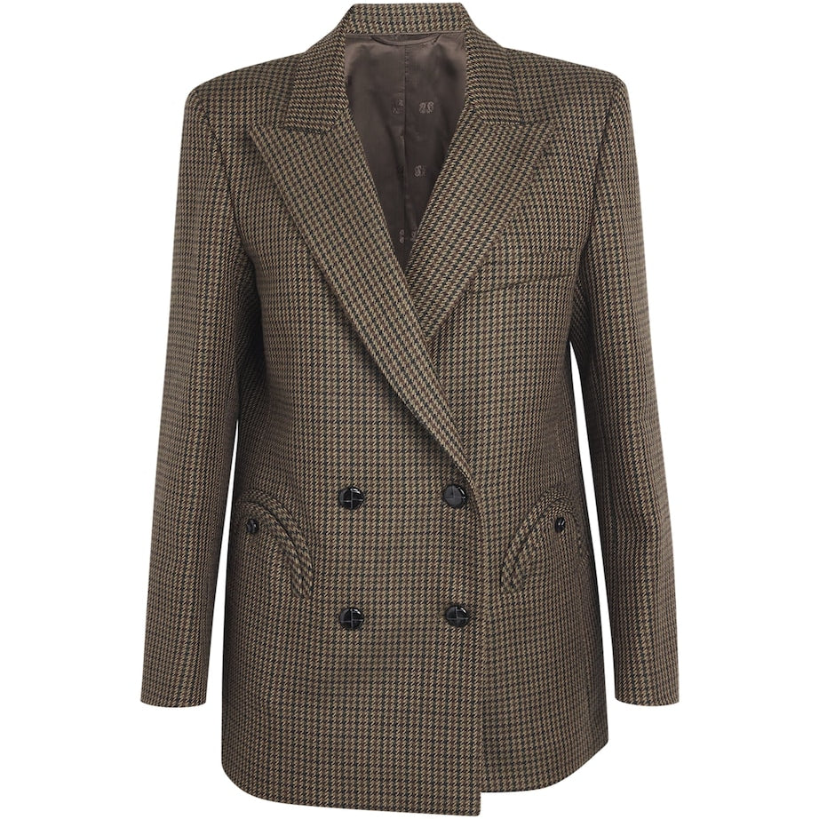 Blazé Milano Brown Virgin Wool Everynight Double-Breasted Blazer