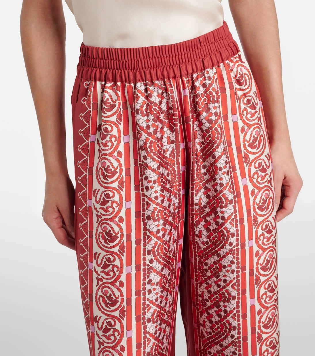 La DoubleJ - Printed silk twill palazzo pants