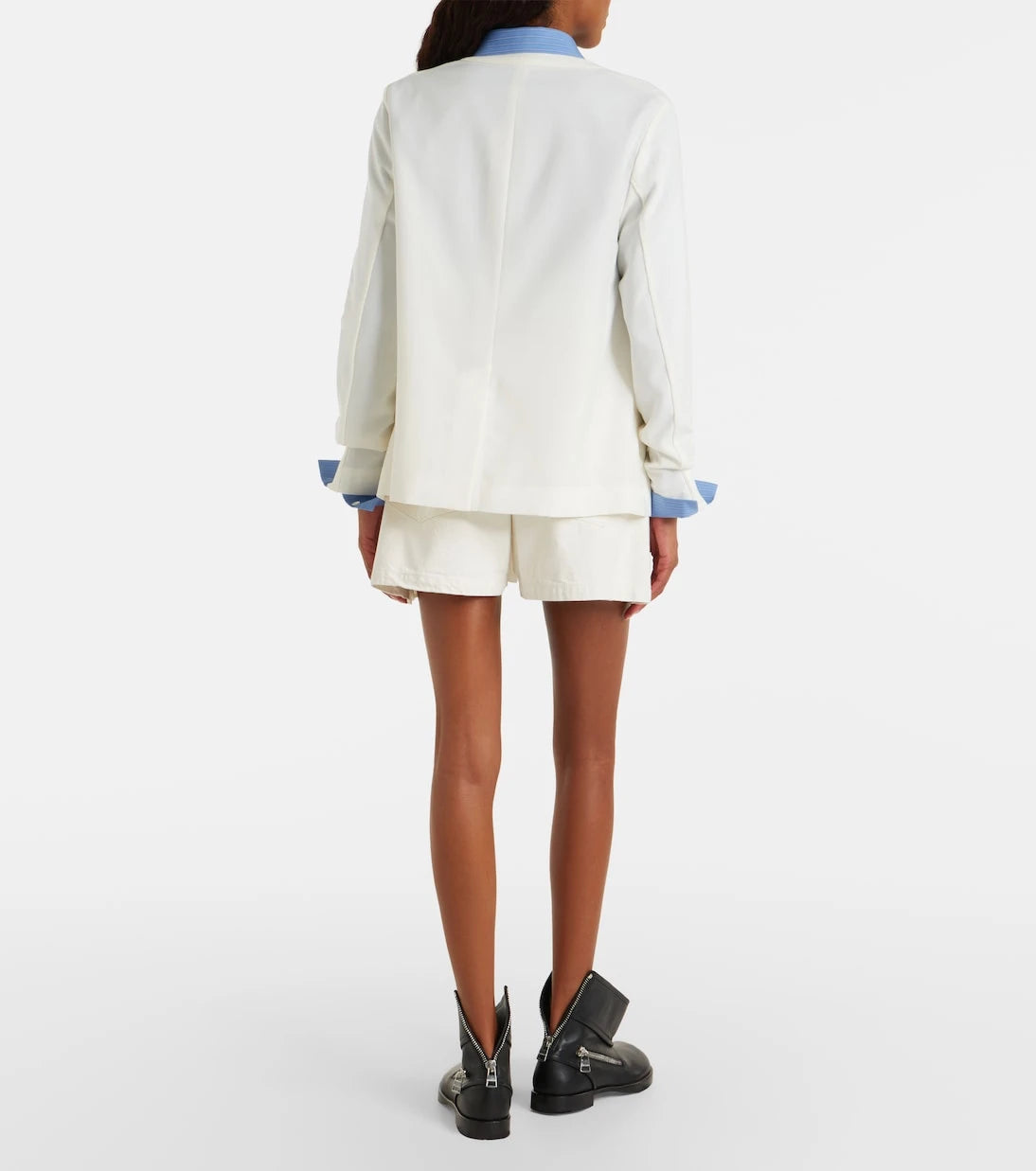 Sacai - Paneled denim shorts