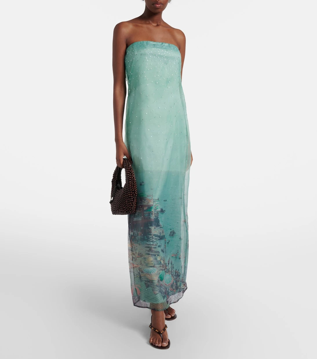 Staud - Amara embellished organza maxi dress