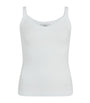 White Organic Cotton-Blend Shrunken Poppy Tank Top