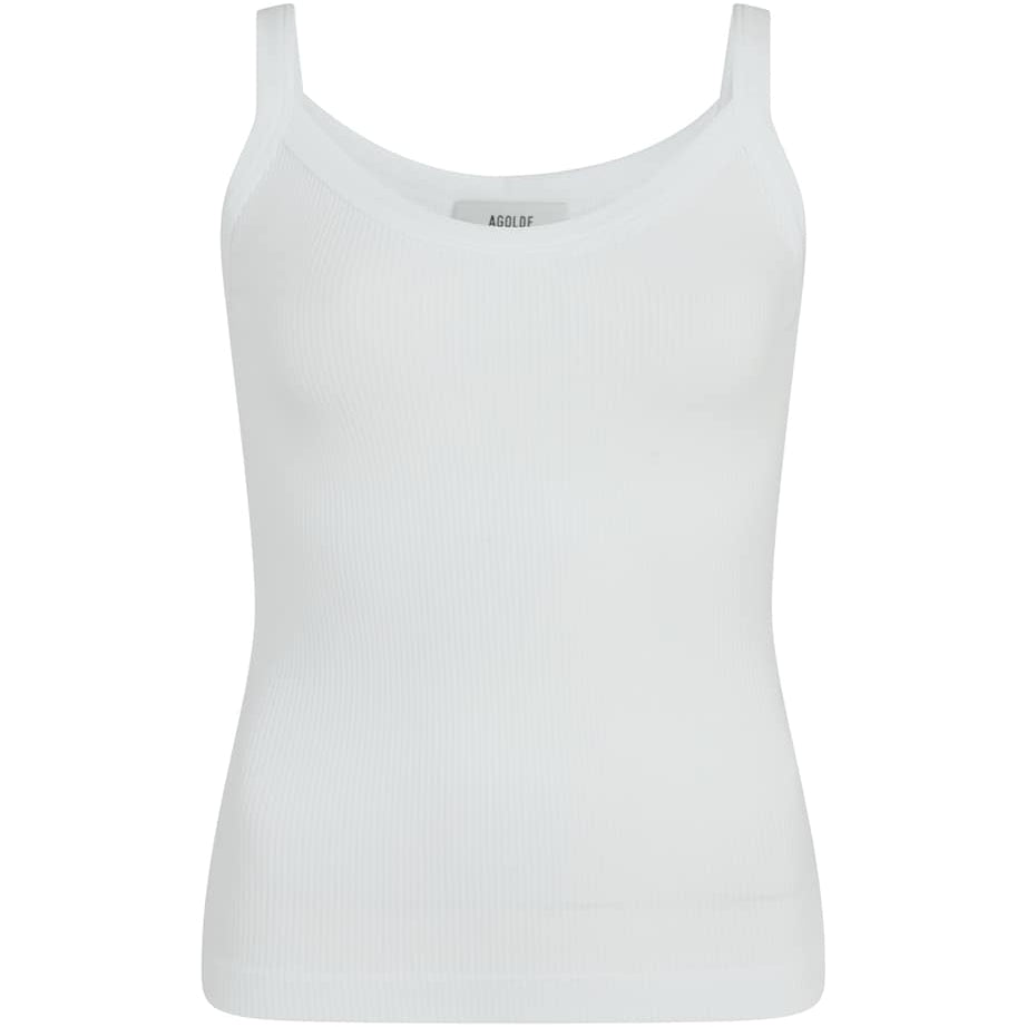White Organic Cotton-Blend Shrunken Poppy Tank Top
